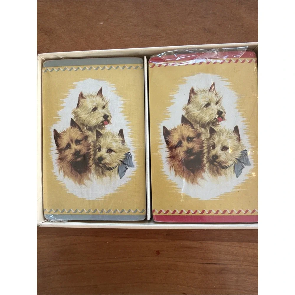 Vintage Imperial Gilt Edge Playing‎ Cards Dog Theme Double Deck Sealed